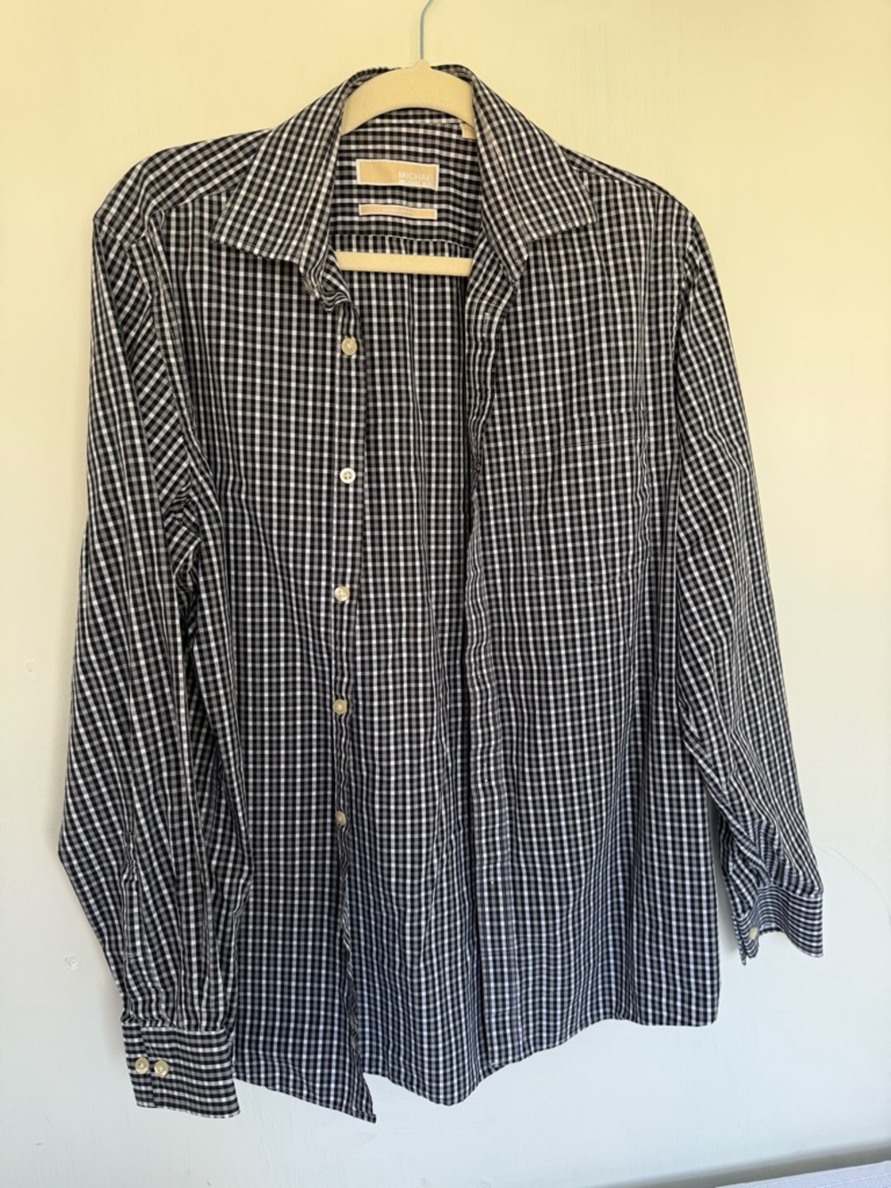 Michael Kors Black & White Gingham Button-Up Shirt